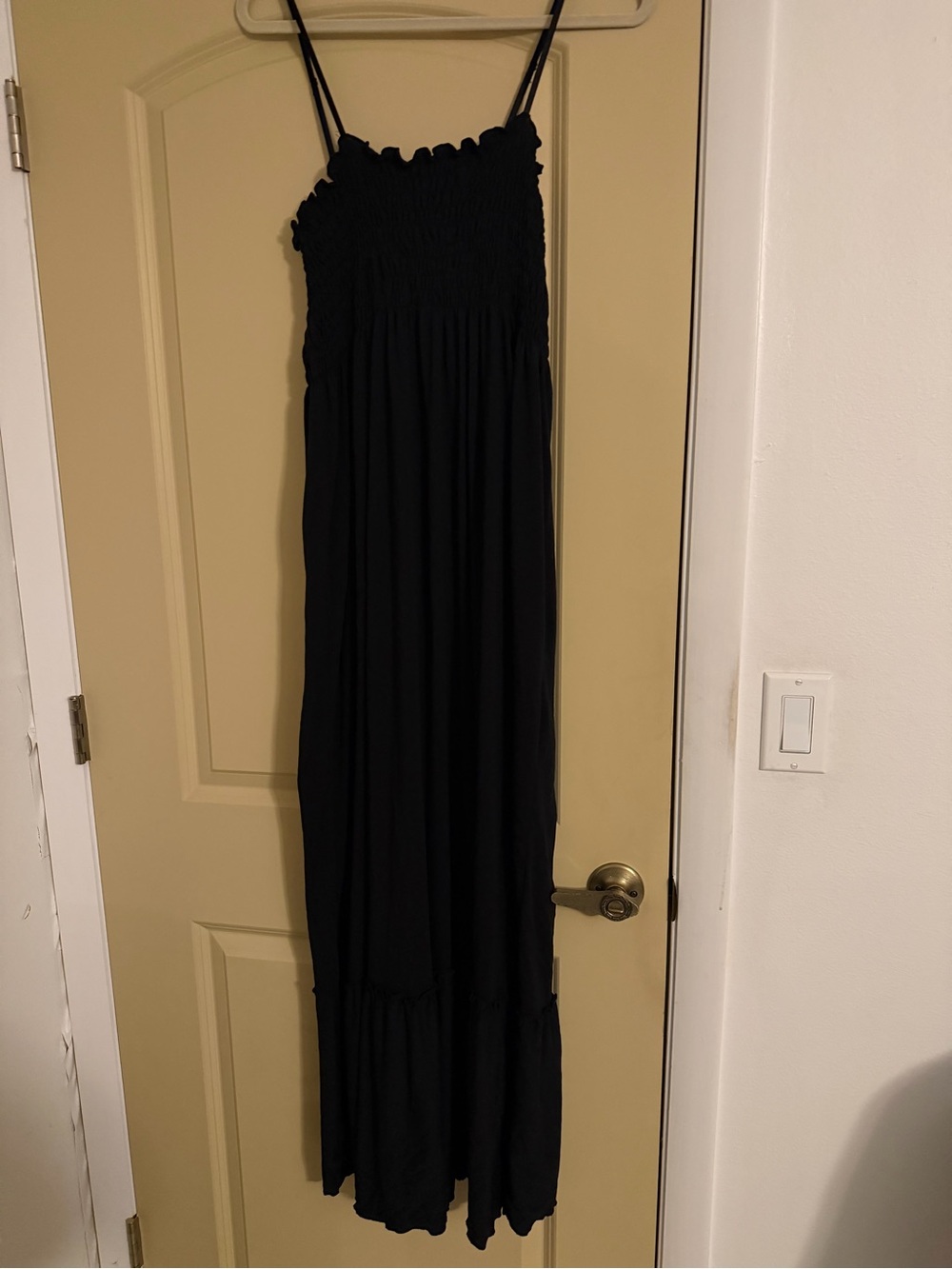 Wet Seal Black Smocked Maxi Dress with Spaghetti Straps